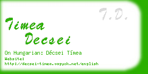 timea decsei business card