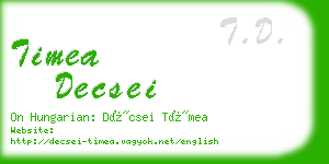 timea decsei business card
